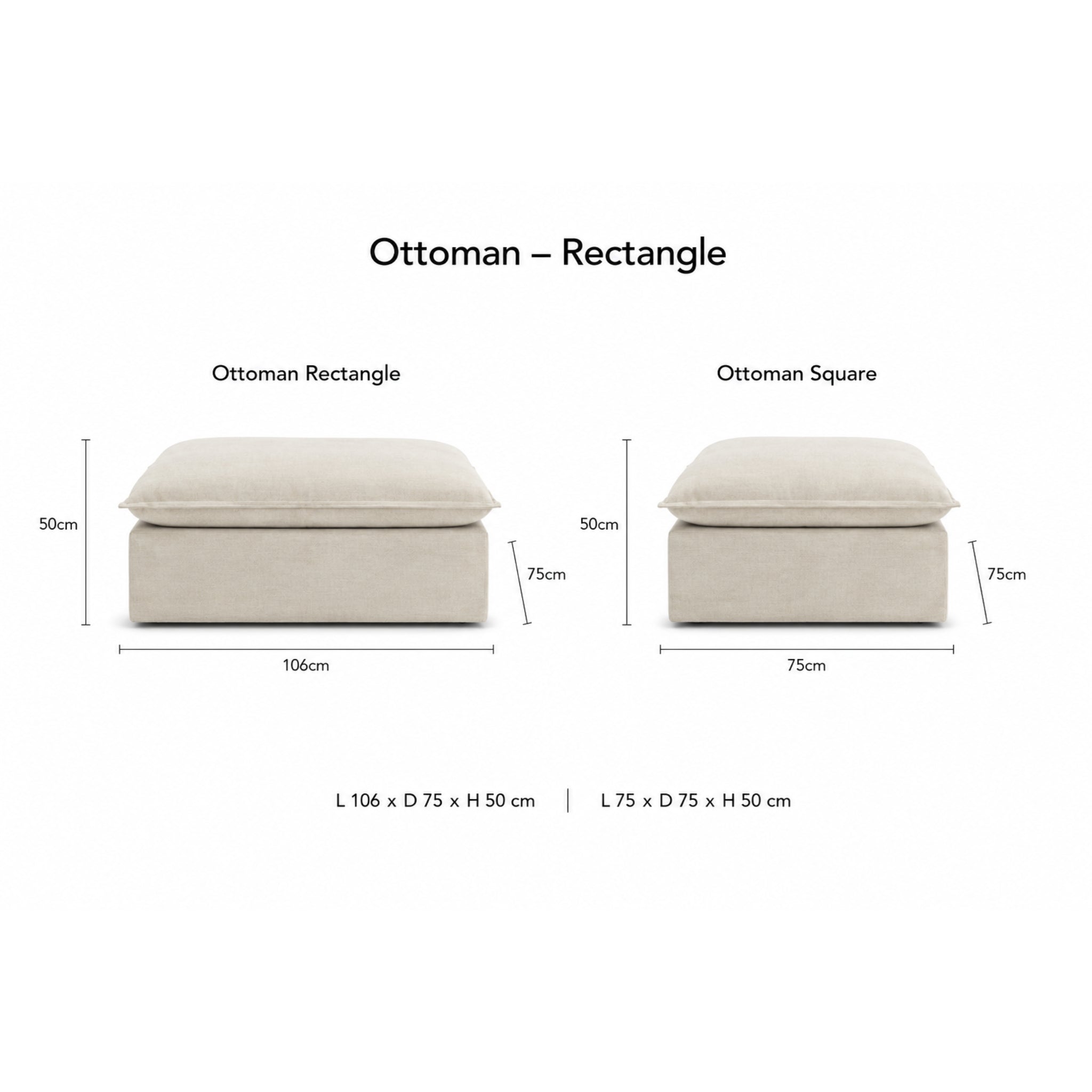 Daydream Loose Cover Ottoman by Molmic