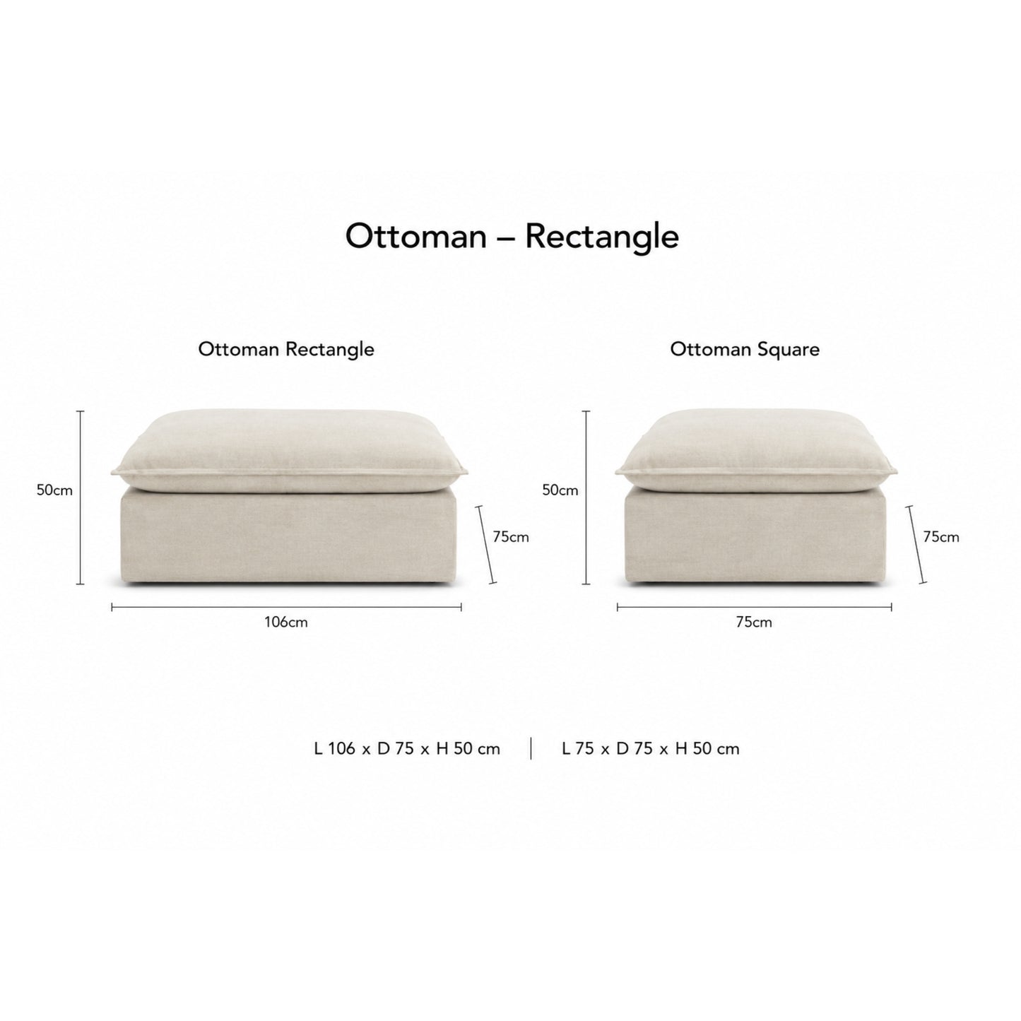 Daydream Loose Cover Ottoman by Molmic