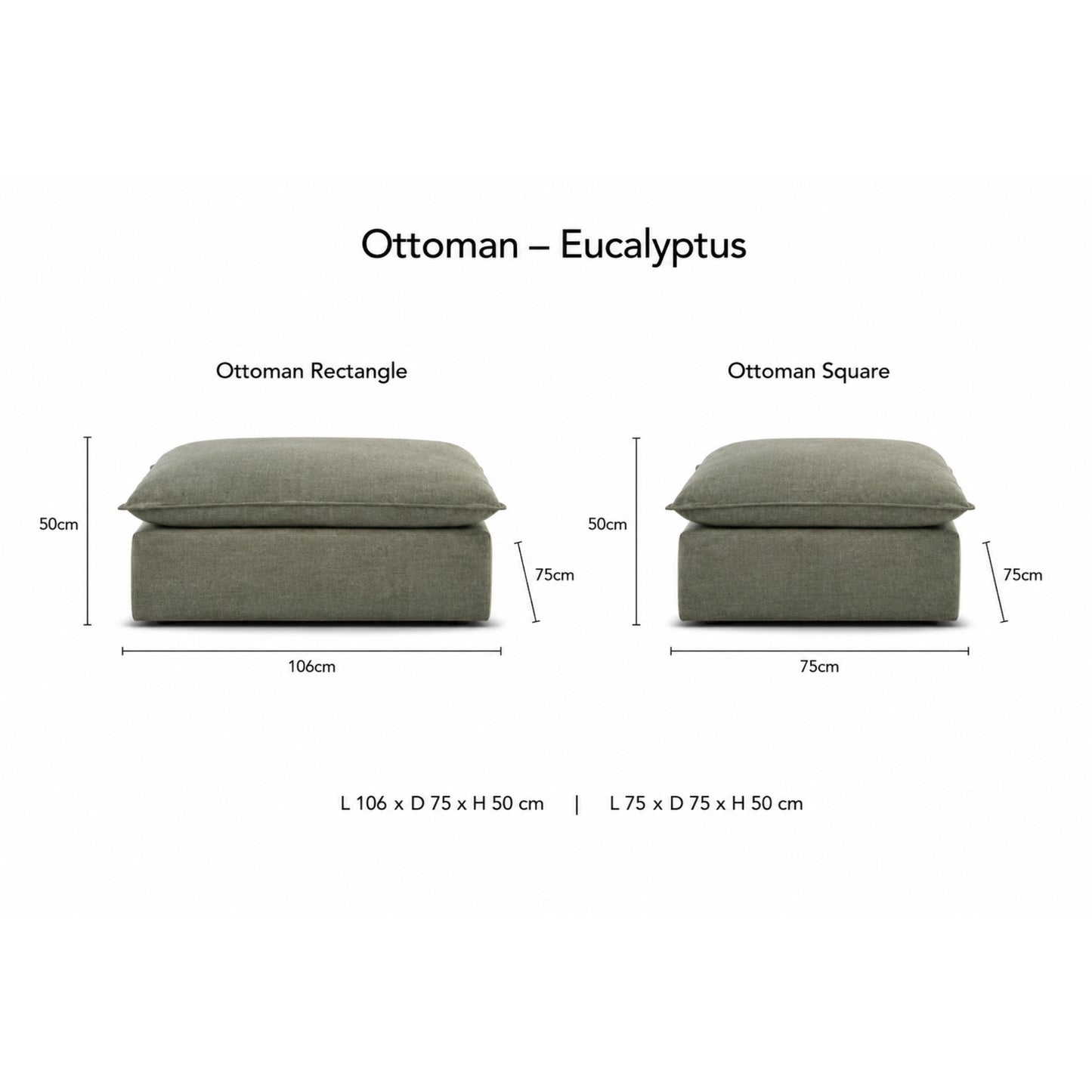 Daydream Loose Cover Ottoman by Molmic