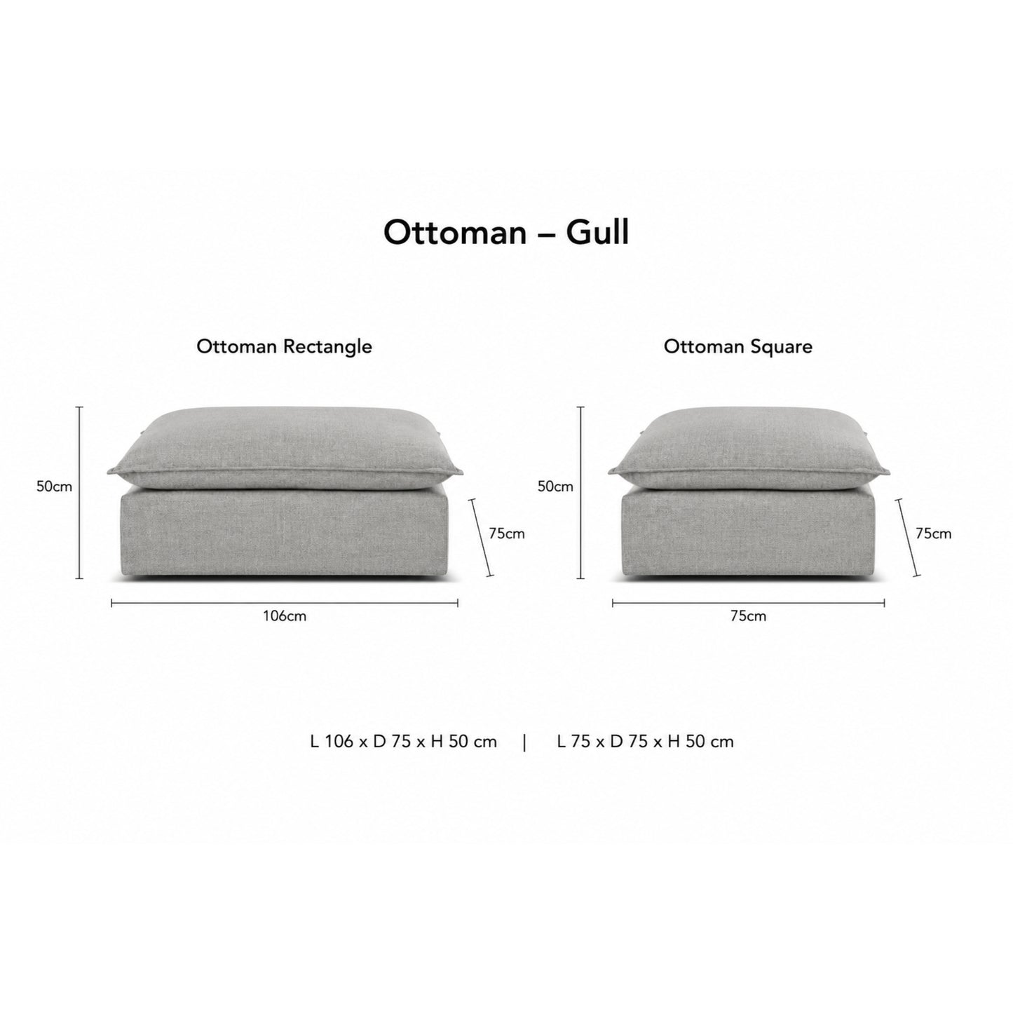 Daydream Loose Cover Ottoman by Molmic