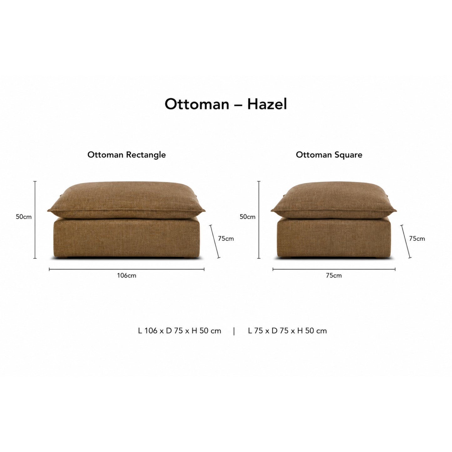 Daydream Loose Cover Ottoman by Molmic