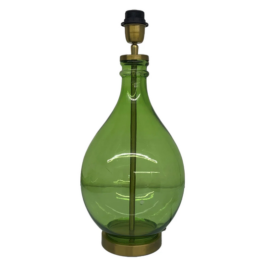 Glass Genie Bottle Lamp Base - Green