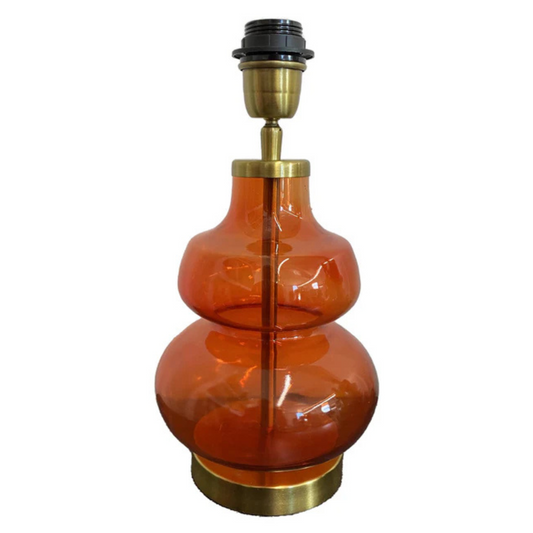 Glass Lamp Base - Gourd - Orange