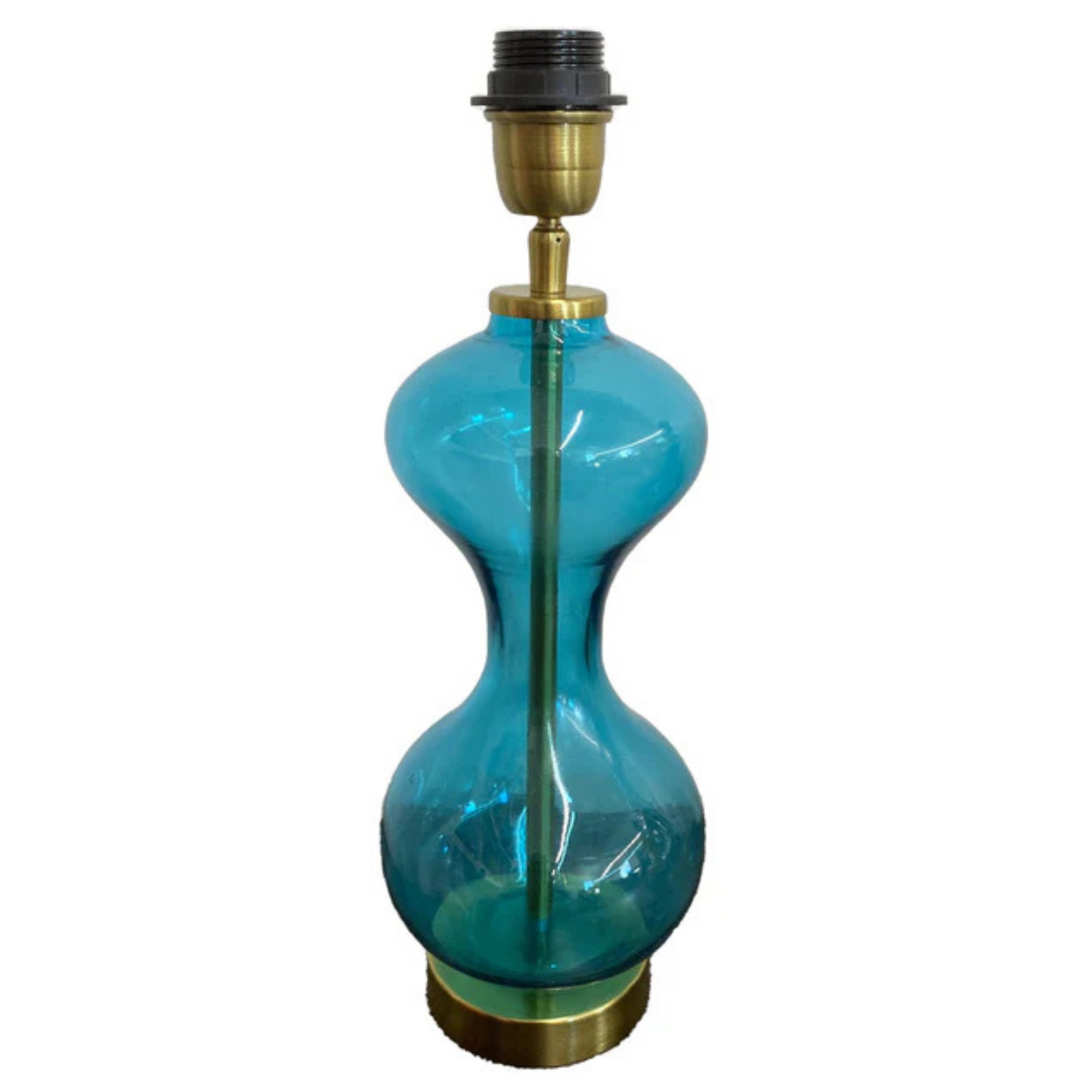 Glass Hourglass Lamp Base - Turquoise