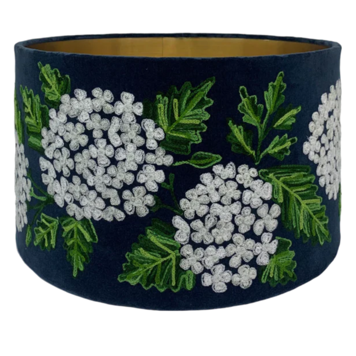 Hydrangeas on Midnight Drum Shade