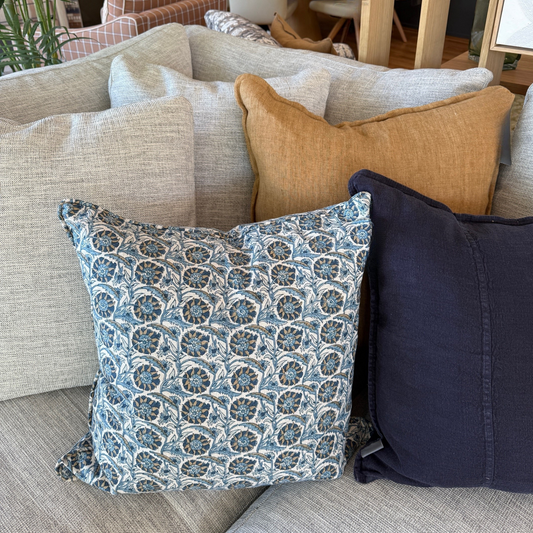 Istanbul Fresh Azure Linen Cushion