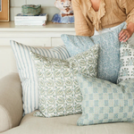 Kumasi Celadon Moss Linen Cushion
