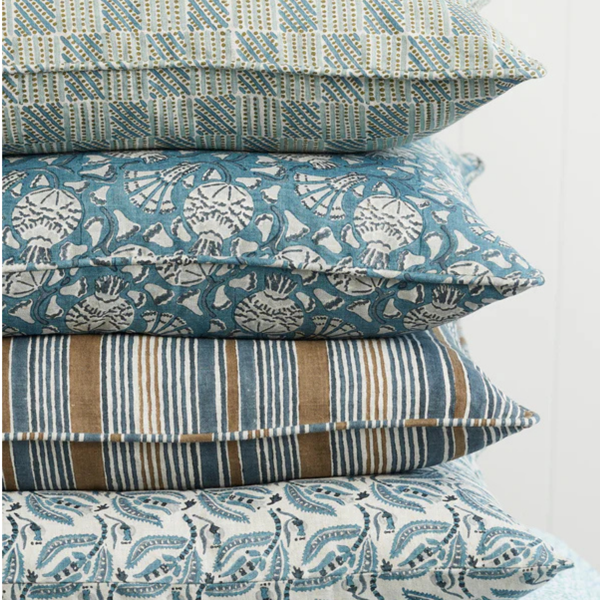 Kumasi Celadon Moss Linen Cushion