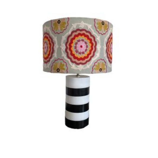 Striped Lamp Base Black & White