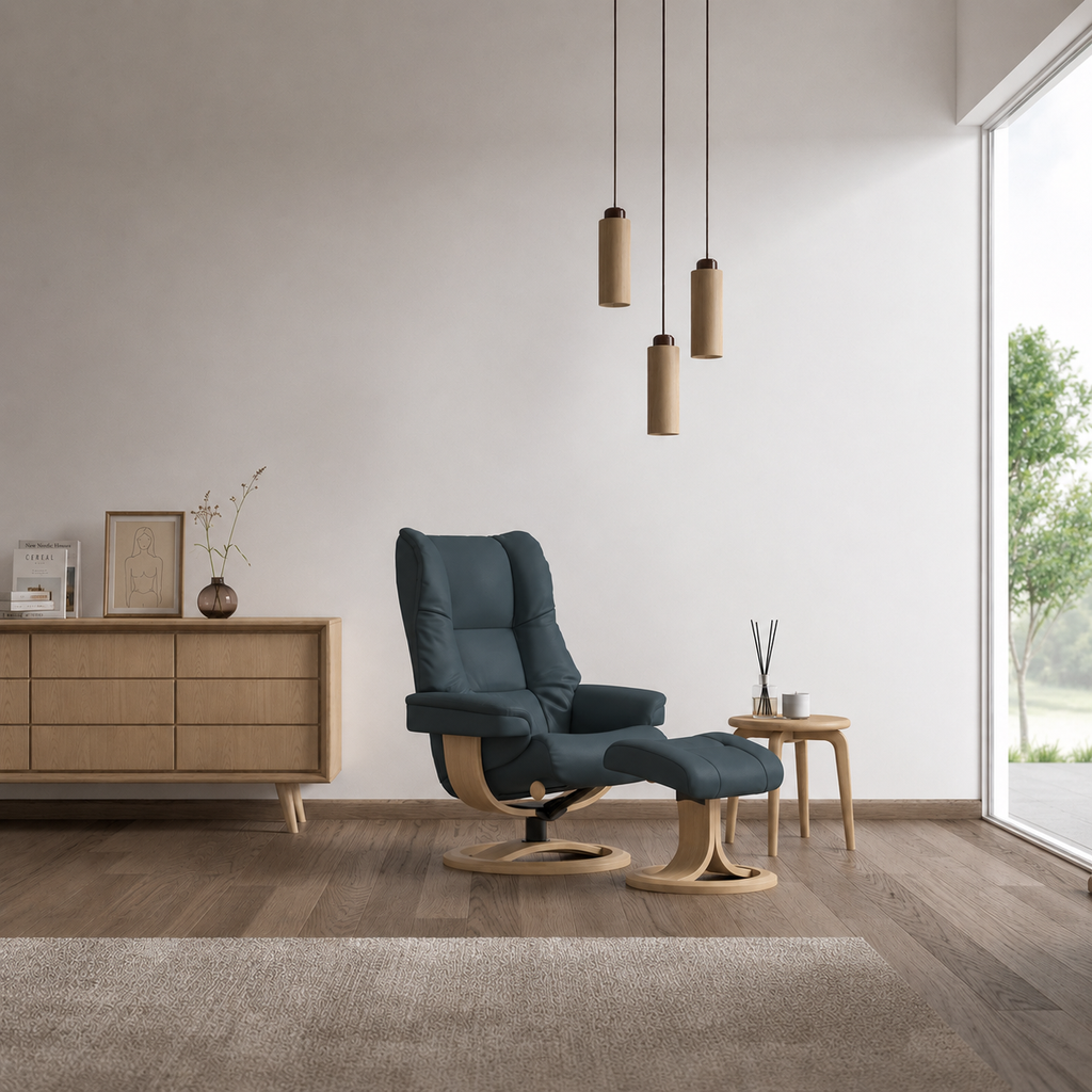 Nordic 60 Recliner Chair with Ottoman by IMG