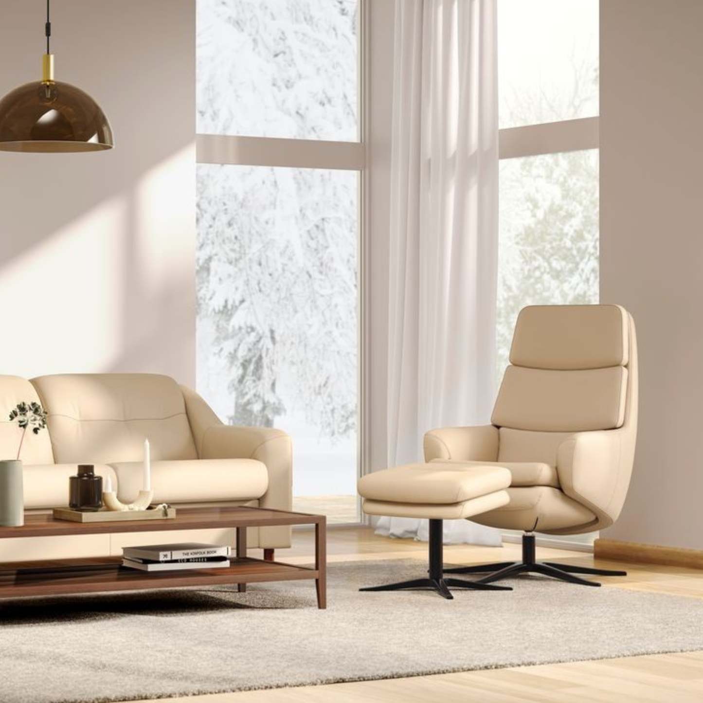 Lyra Recliner Chair with Ottoman by IMG