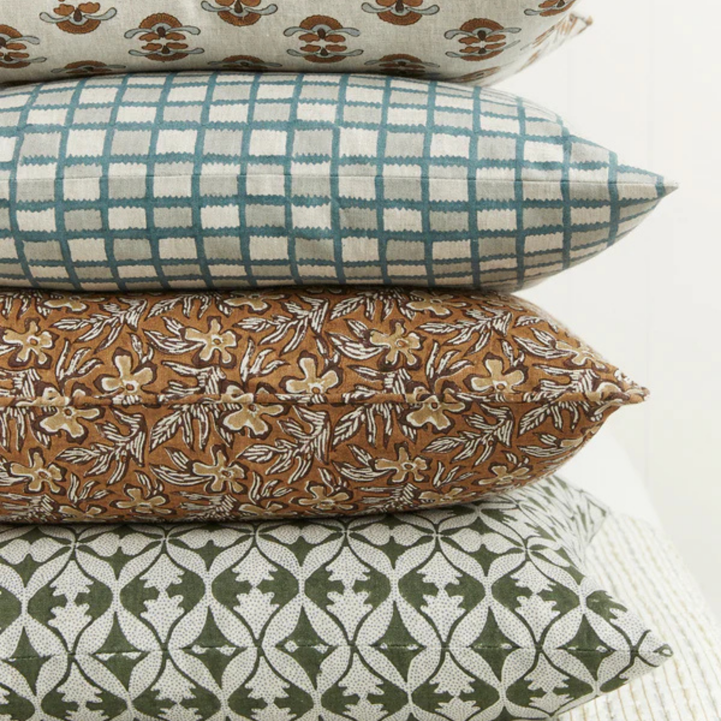 Madhavi Thyme Linen Cushion