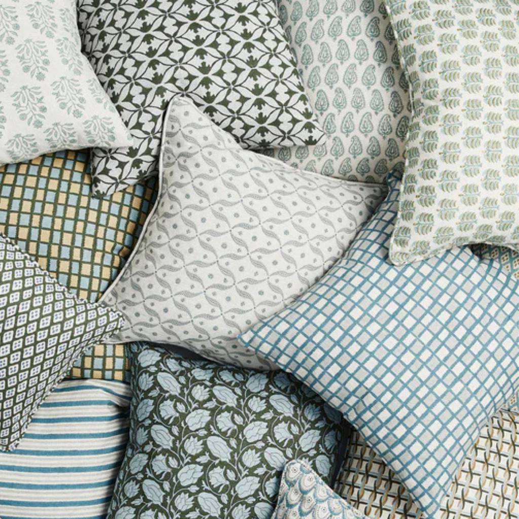 Madhavi Thyme Linen Cushion