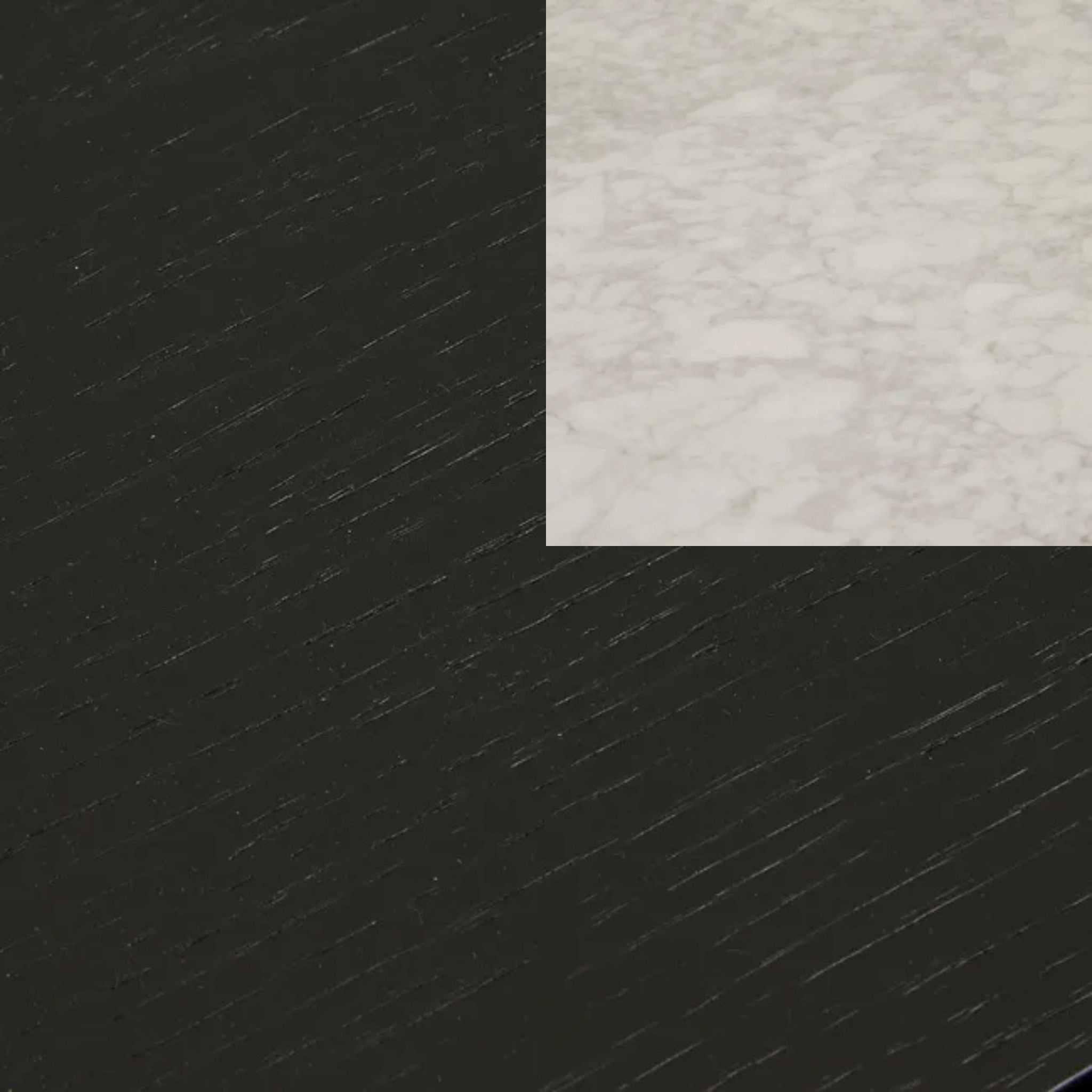 Matt White Marble - Matt Black Oak