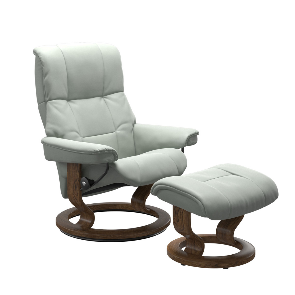 Mayfair Large Recliner Chair & Stool with Classic Base by Stressless