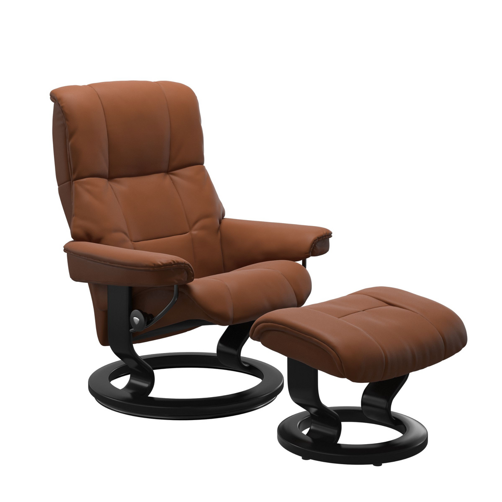 Mayfair Large Recliner Chair & Stool with Classic Base by Stressless