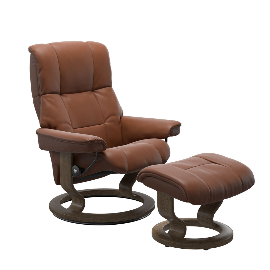 Mayfair Large Recliner Chair & Stool with Classic Base by Stressless