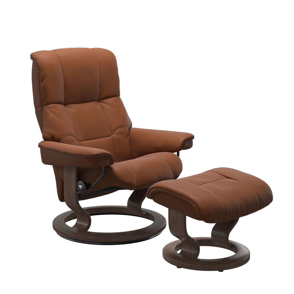 Mayfair Large Recliner Chair & Stool with Classic Base by Stressless