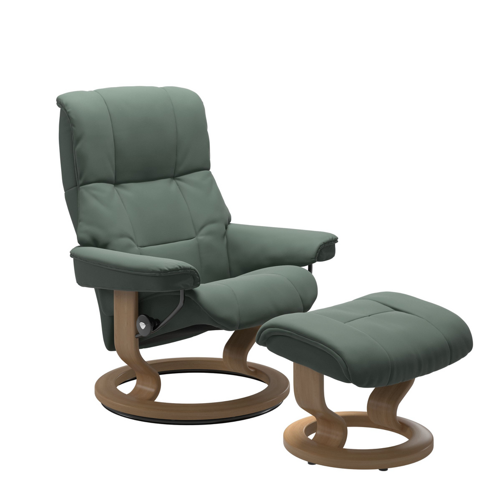 Mayfair Large Recliner Chair & Stool with Classic Base by Stressless