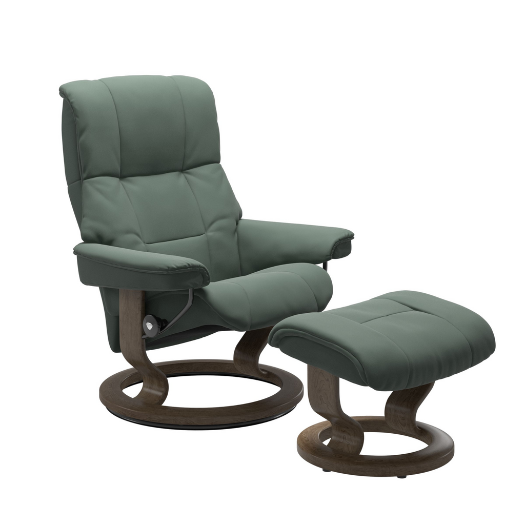 Mayfair Large Recliner Chair & Stool with Classic Base by Stressless