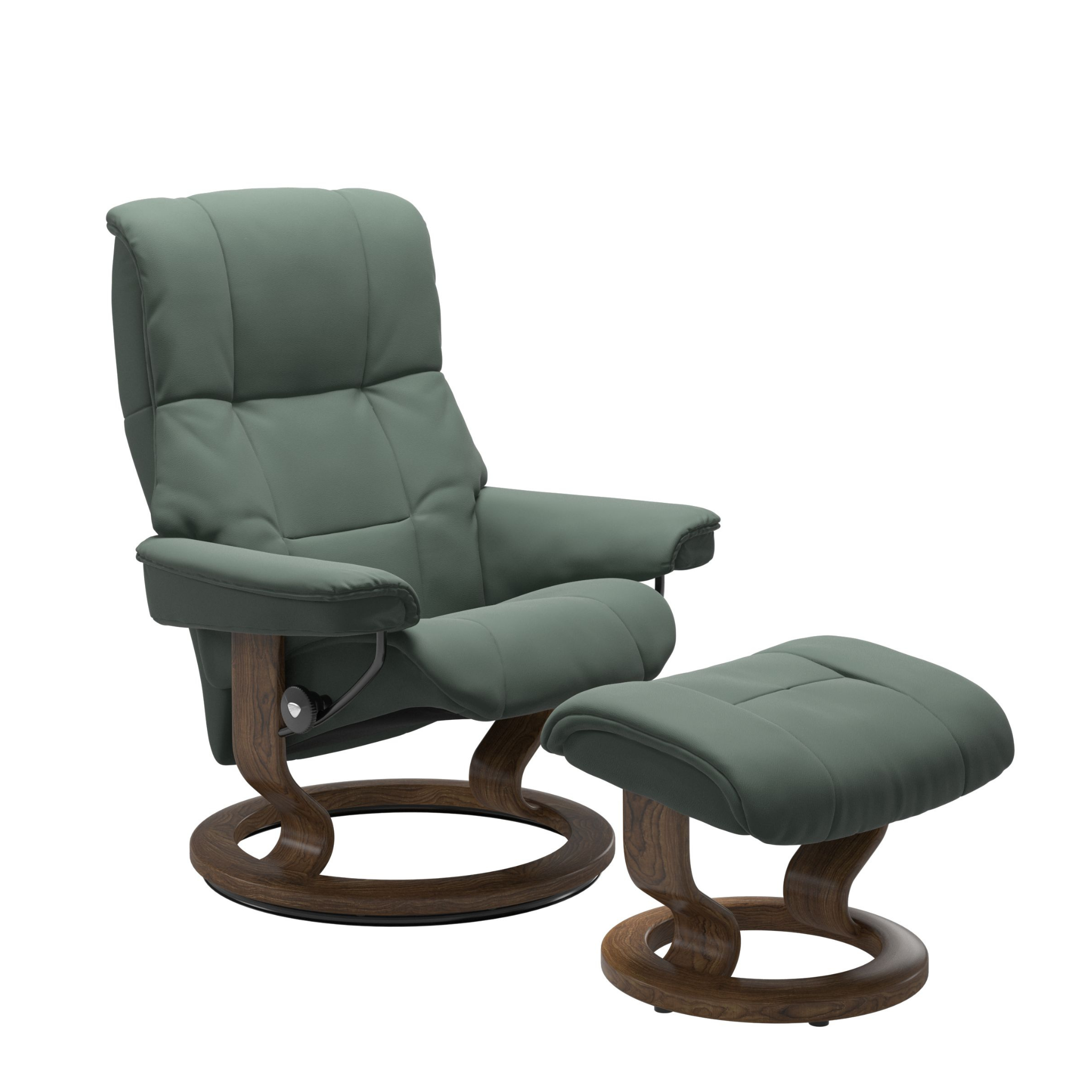 Mayfair Medium Recliner Chair & Stool with Classic Base by Stressless