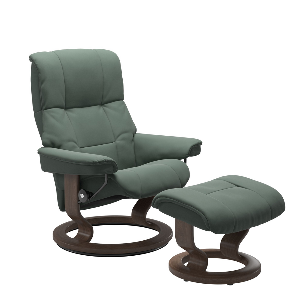 Mayfair Large Recliner Chair & Stool with Classic Base by Stressless