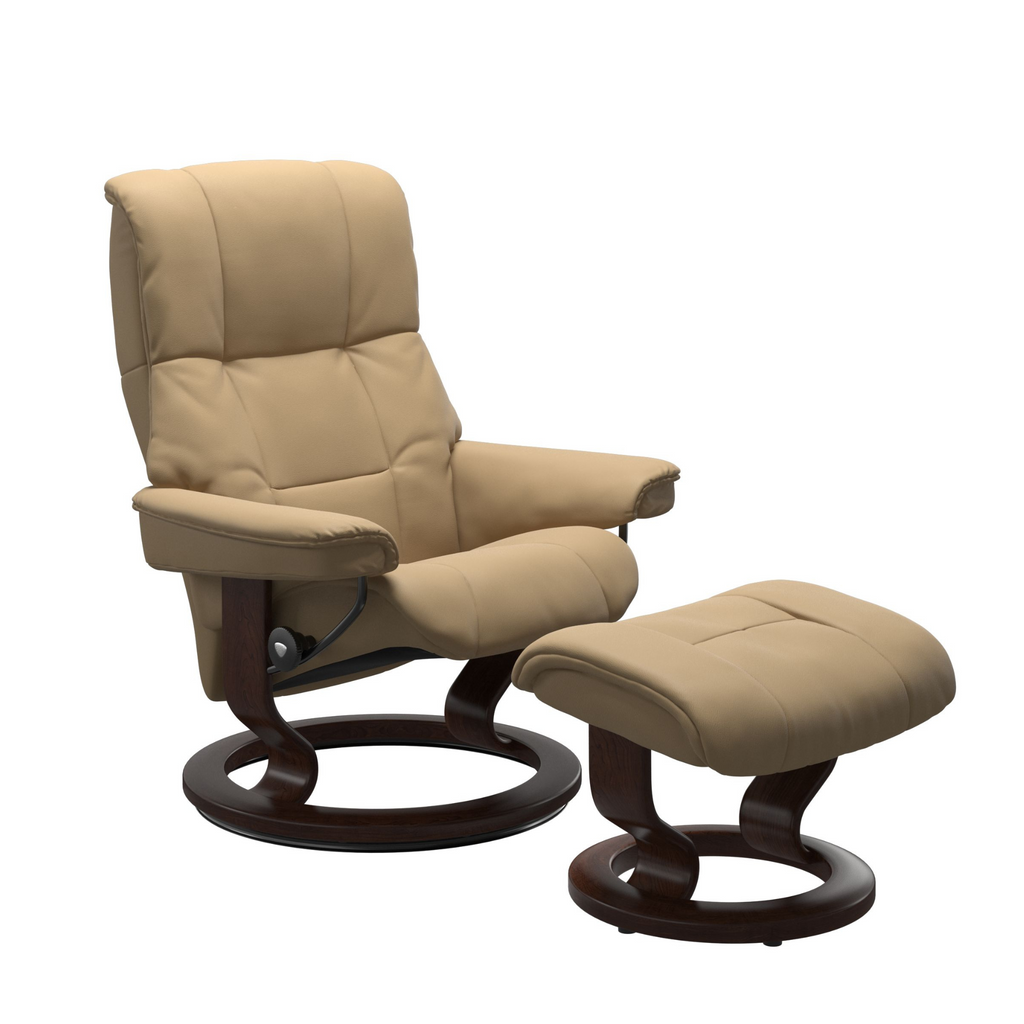 Mayfair Large Recliner Chair & Stool with Classic Base by Stressless