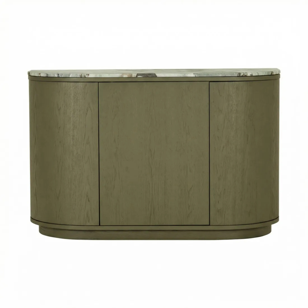 Oberon Crescent Marble Storage Unit - Marine Marble - Thyme by GlobeWest