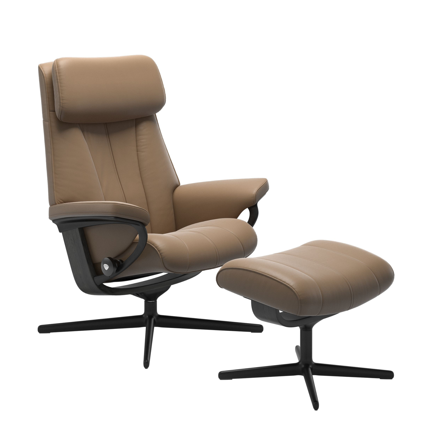 Paul Large Cross Recliner Chair & Stool by Stressless