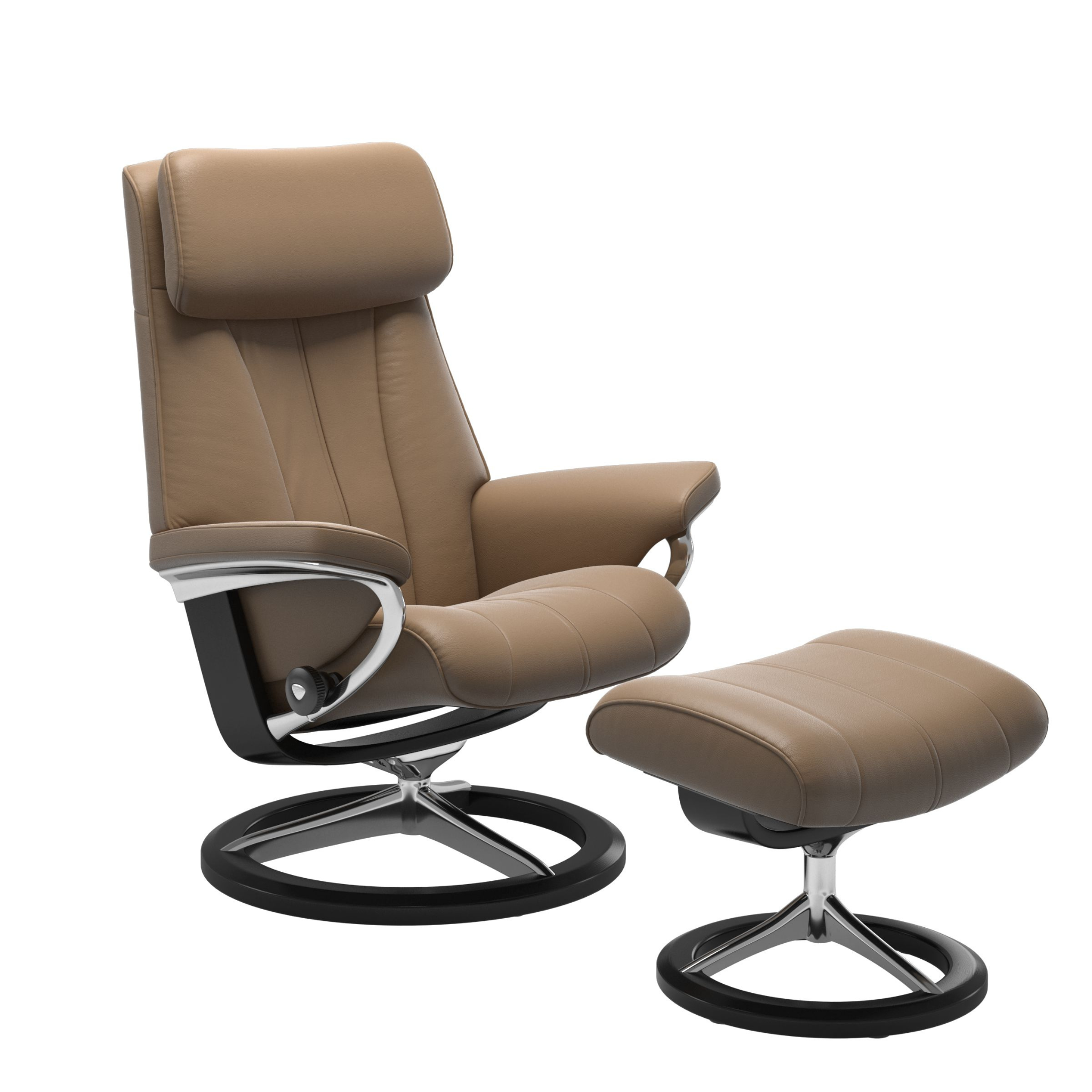 Paul Medium Signature Recliner Chair & Stool by Stressless