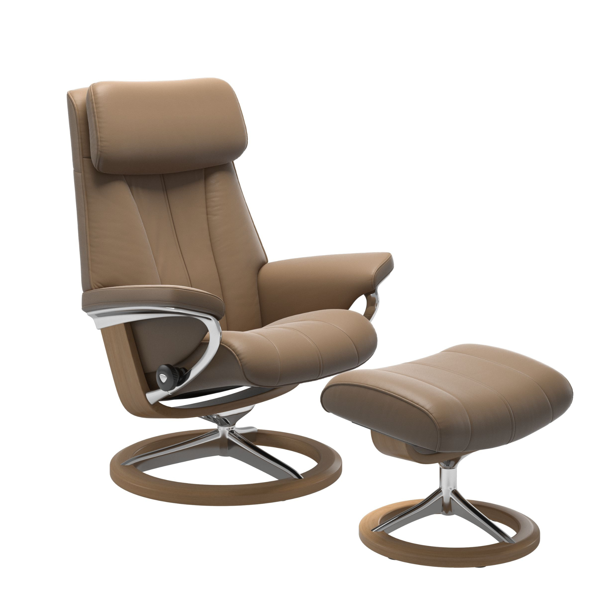 Paul Medium Signature Recliner Chair & Stool by Stressless