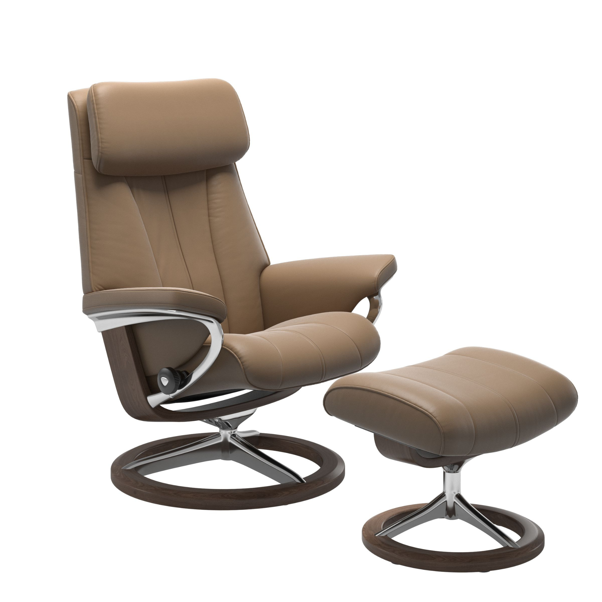 Paul Medium Signature Recliner Chair & Stool by Stressless