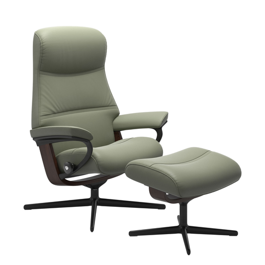 Phillip Large Cross Base Recliner Chair & Stool by Stressless