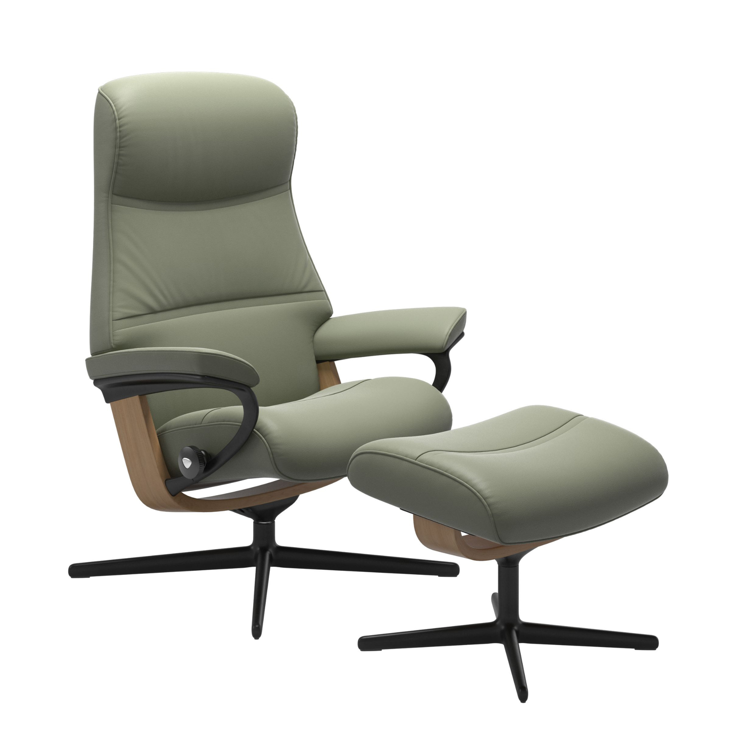 Phillip Large Cross Base Recliner Chair & Stool by Stressless