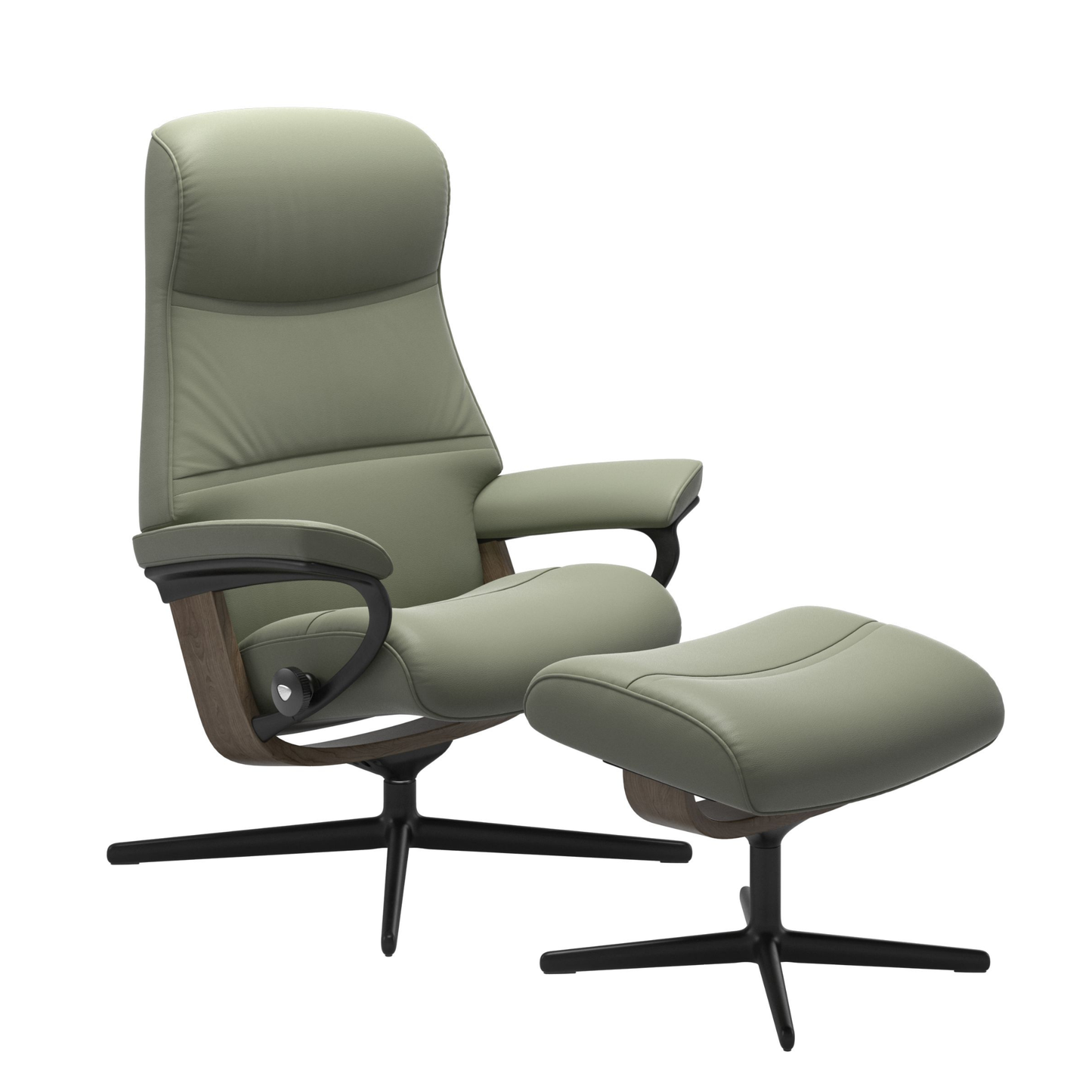 Phillip Large Cross Base Recliner Chair & Stool by Stressless
