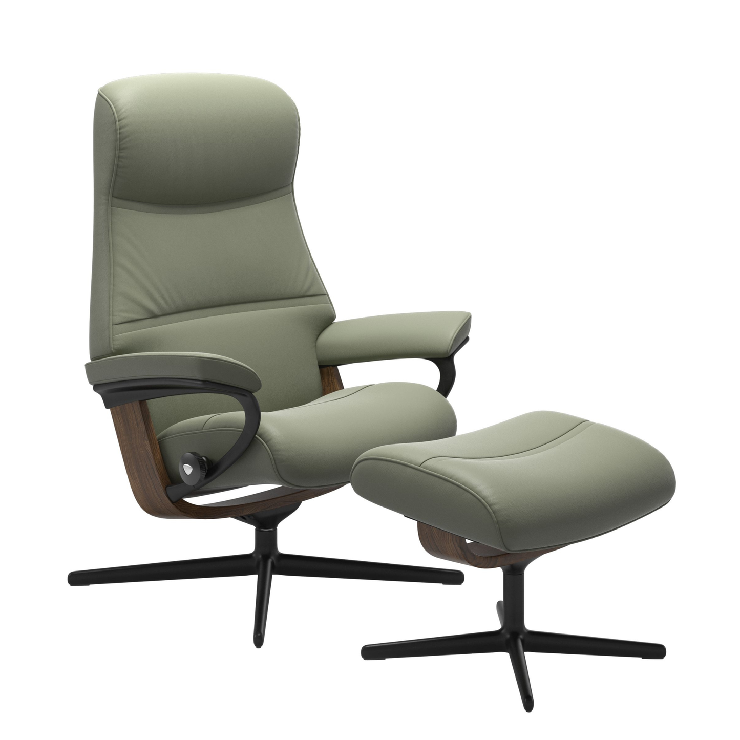 Phillip Large Cross Base Recliner Chair & Stool by Stressless