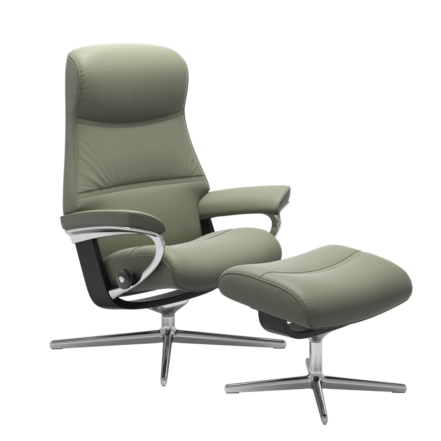Phillip Large Cross Base Recliner Chair & Stool by Stressless