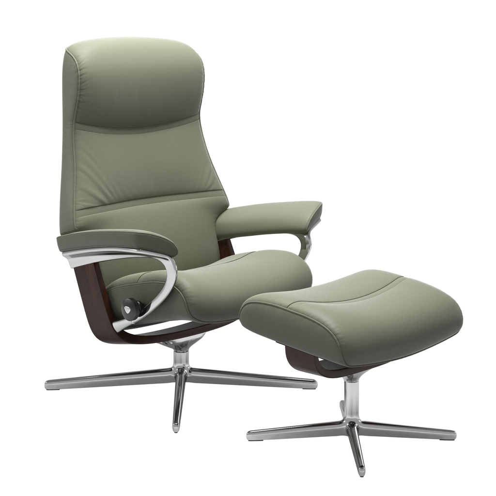 Phillip Large Cross Base Recliner Chair & Stool by Stressless