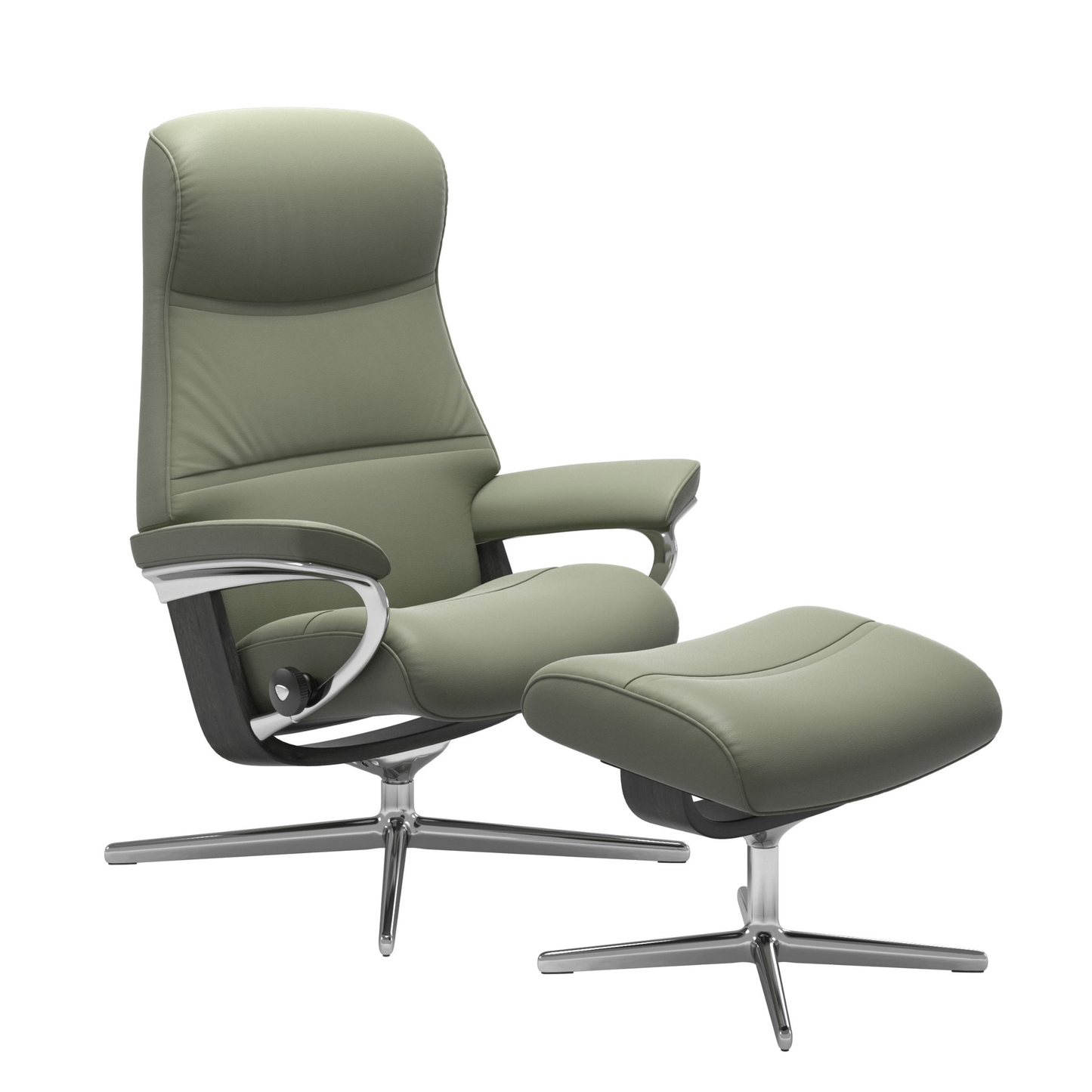 Phillip Large Cross Base Recliner Chair & Stool by Stressless