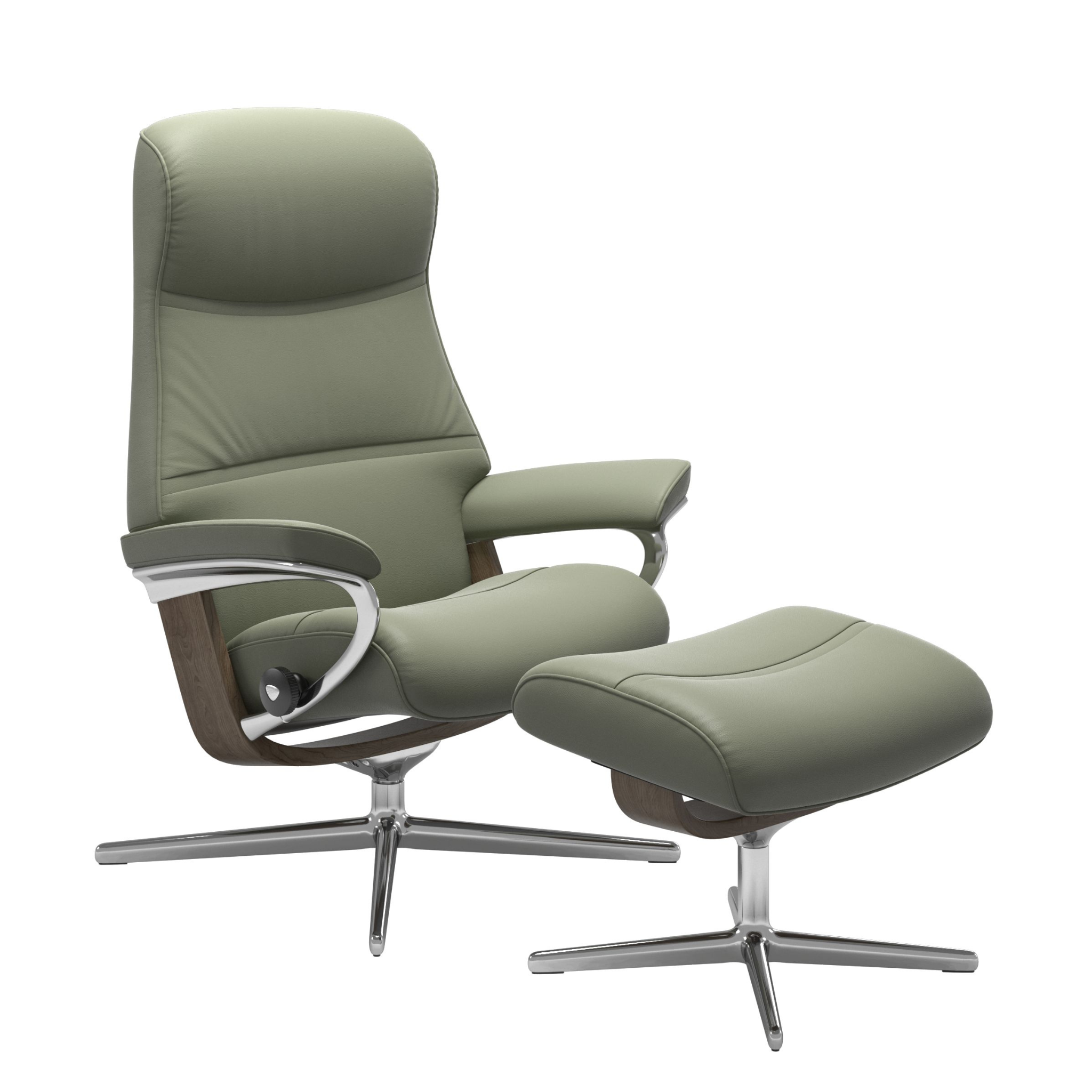 Phillip Large Cross Base Recliner Chair & Stool by Stressless