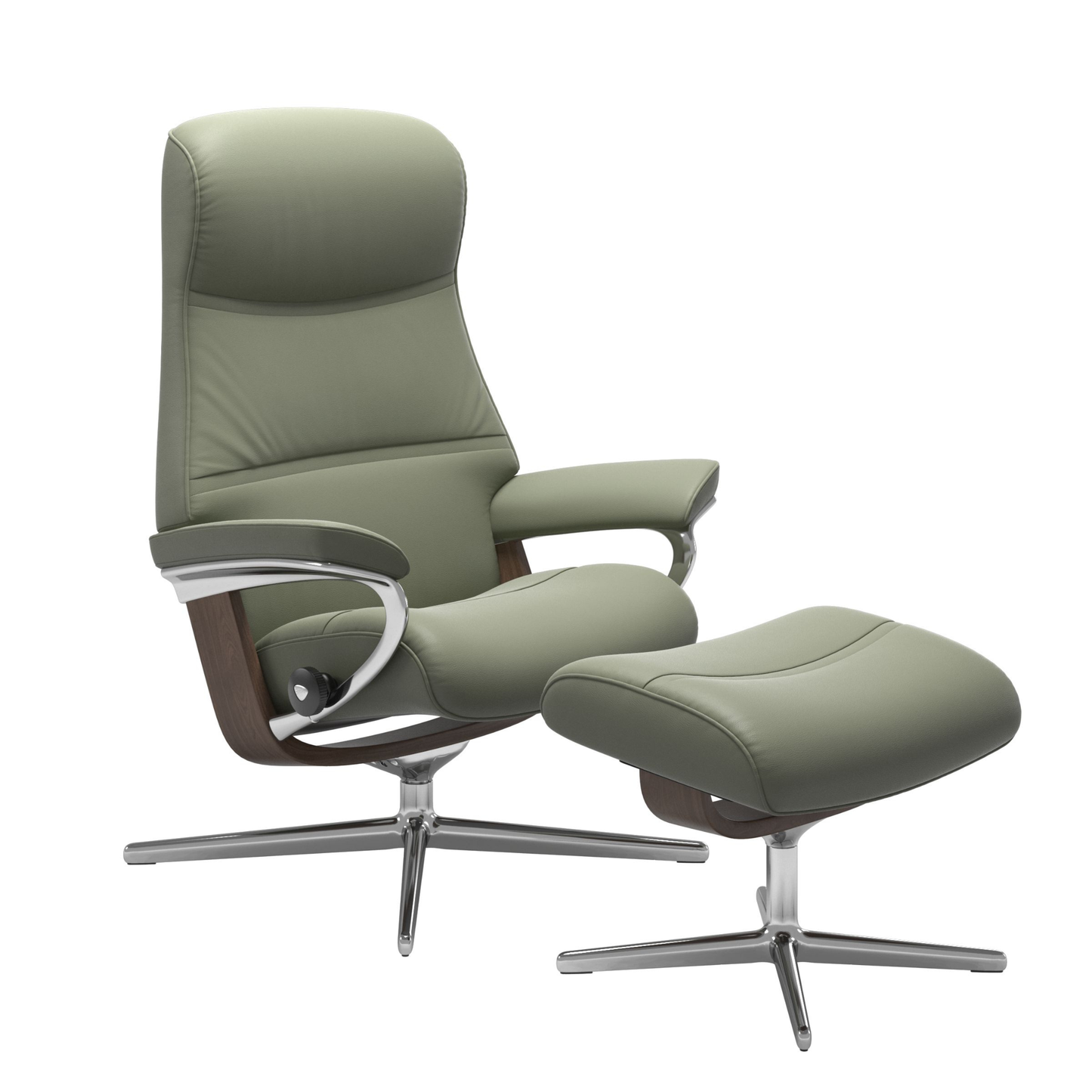 Phillip Large Cross Base Recliner Chair & Stool by Stressless