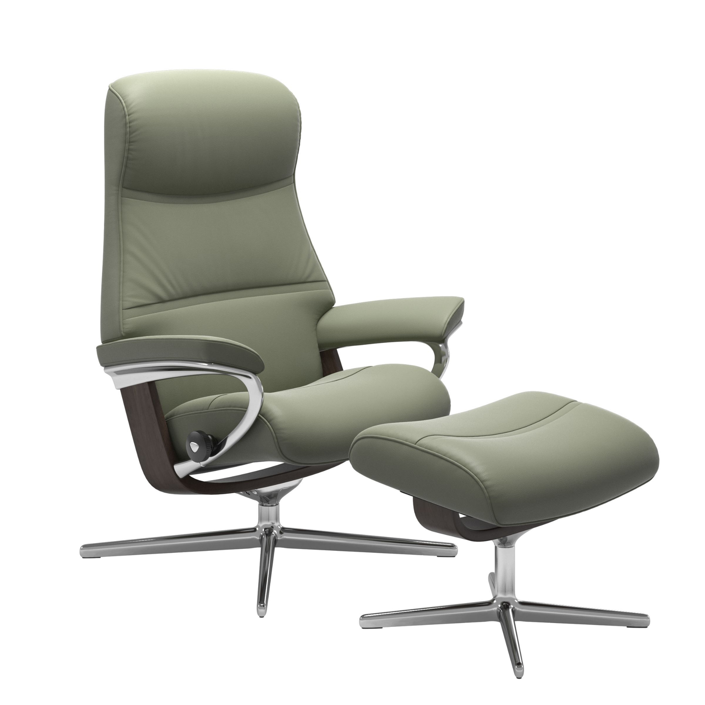 Phillip Large Cross Base Recliner Chair & Stool by Stressless