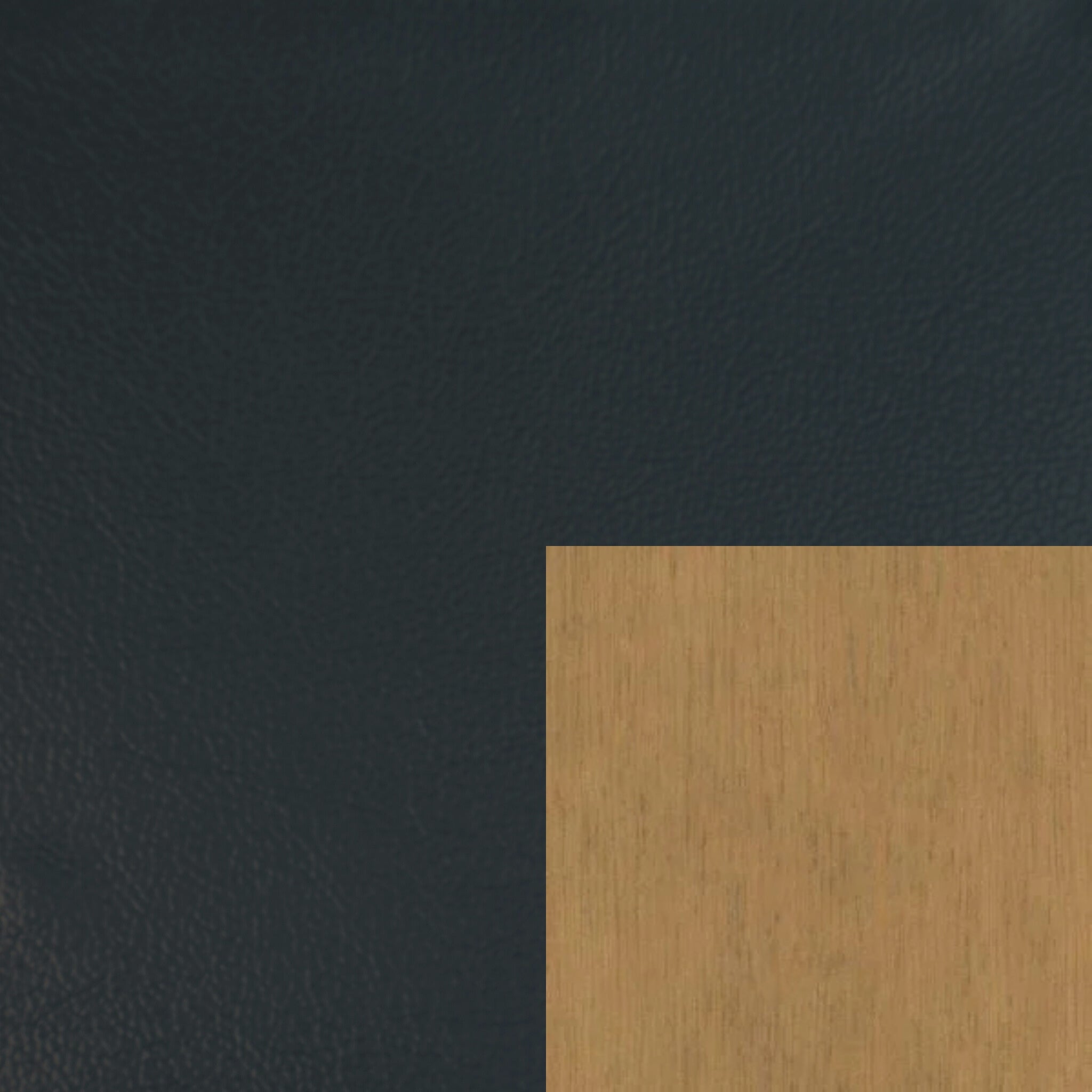 Prime Blue Leather with Dusty Oak Stained Timber