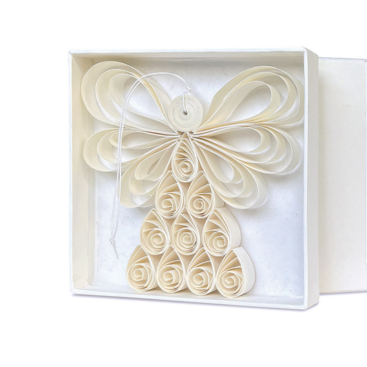 Quilling Angel Paper Hanging Ornament Off-White H11.5cm
