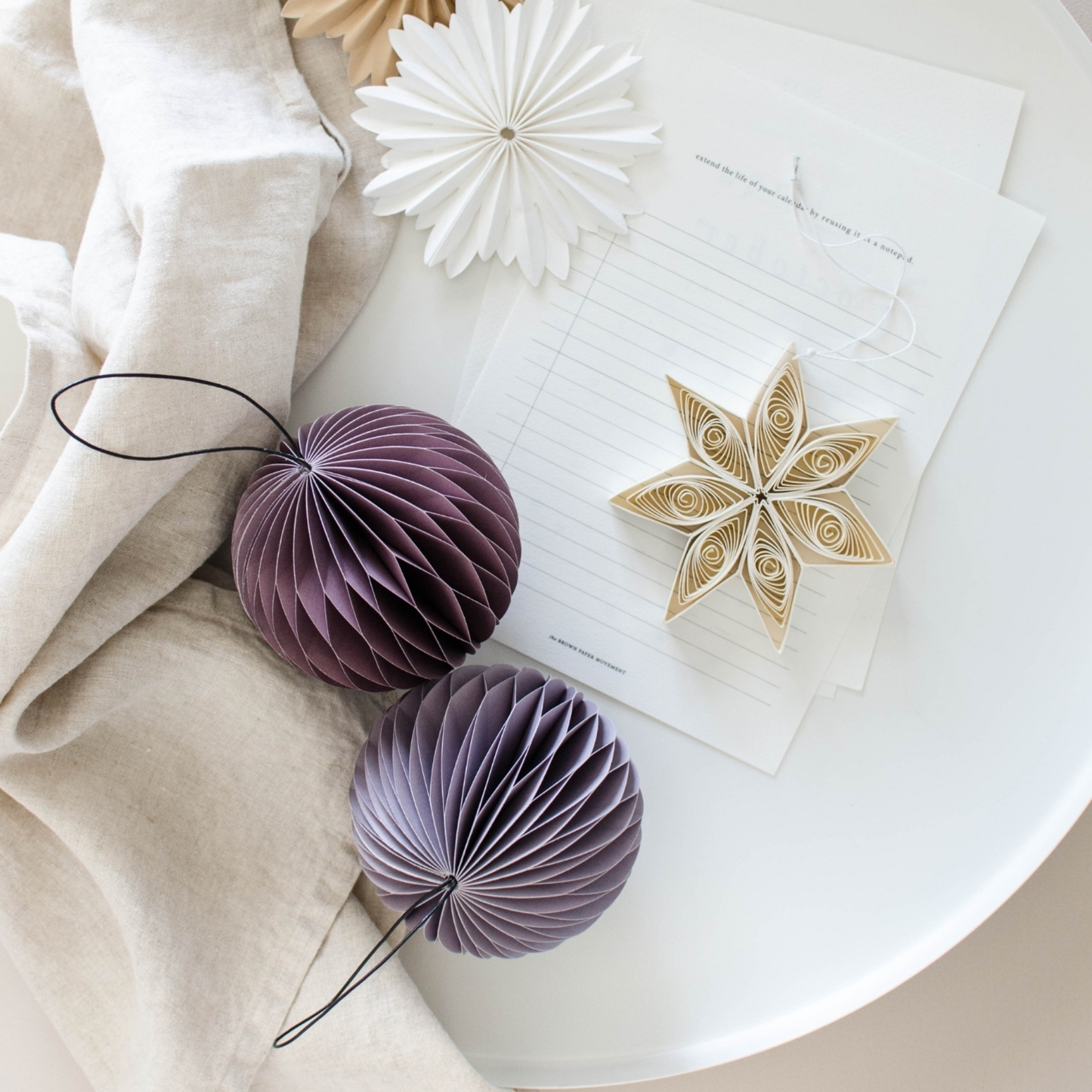 Quilling Star Trio - Off-White H10cm 3 Piece
