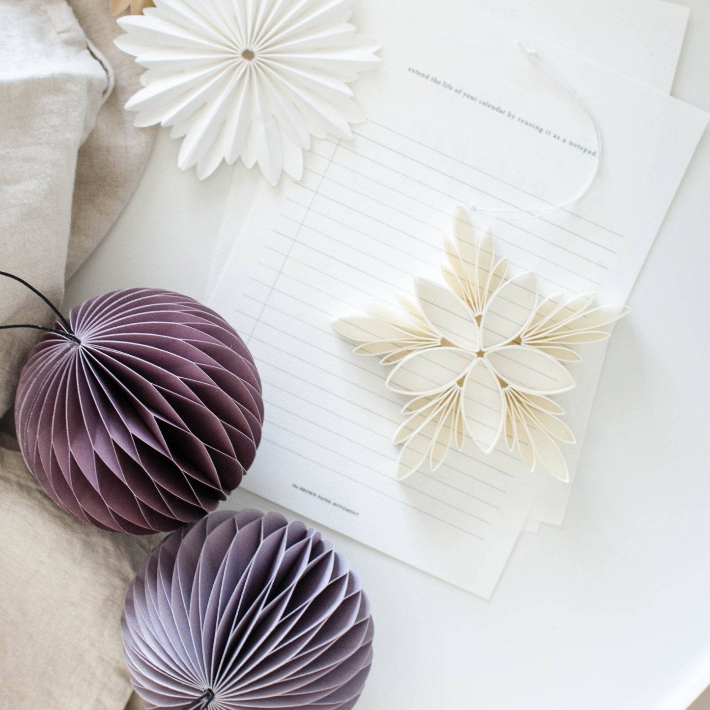 Quilling Star Trio - Off-White H10cm 3 Piece