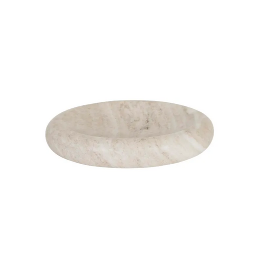Rufus Indra Shallow Bowl Oat Marble by Globewest