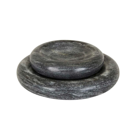 Rufus Indra Shallow Bowl Black Marble by Globewest