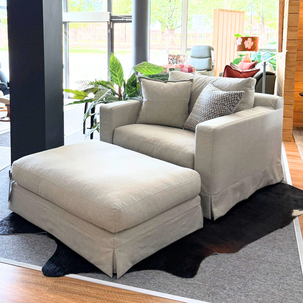 Sherman Chair Plus and Large Ottoman by Molmic Ex-Display