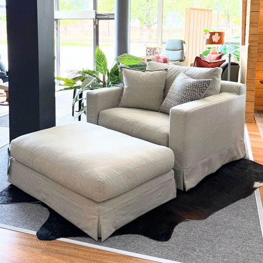 Sherman Chair Plus and Large Ottoman by Molmic Ex-Display